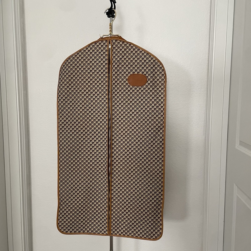 Vintage Pierre Cardin Monogram Garment Bag Mod Luggage‎ Carry On Travel Tote MCM
